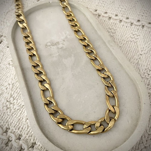 Unisex stainless steel gold chain necklace new