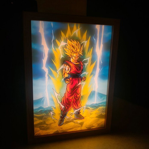 Dragon Ball LED Light Box Goku Super Saiyan frame new