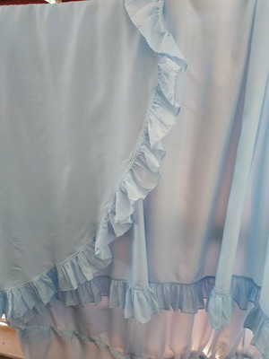 Blue satin curtain like new