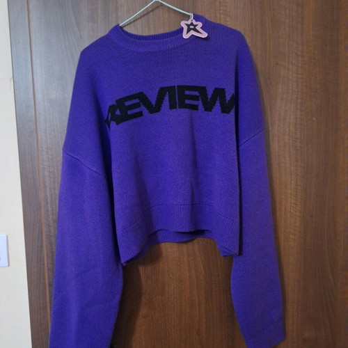 Review sweater new, size M, purple