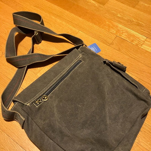 Fabric crossbody bag with Mickey like new, gray