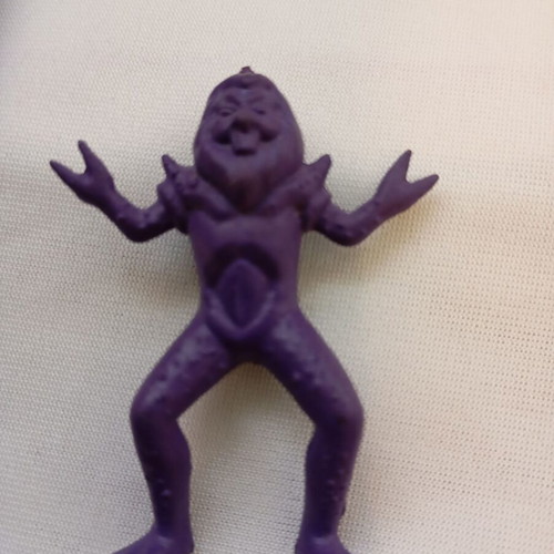Vintage Exogini Alien Figure used, Blackastar series, purple rubber