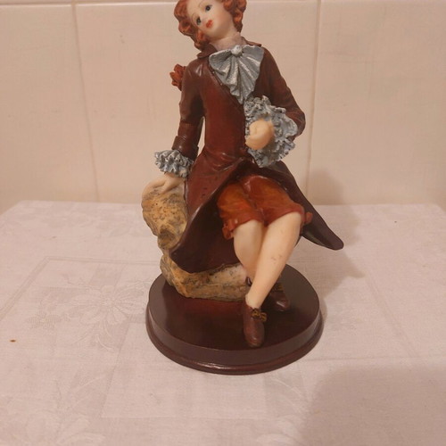 Terracotta figurine on wooden base new