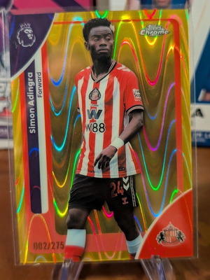 Topps Chrome Premier League Simon Adingra Yellow RayWave κάρτα σαν καινούργιο