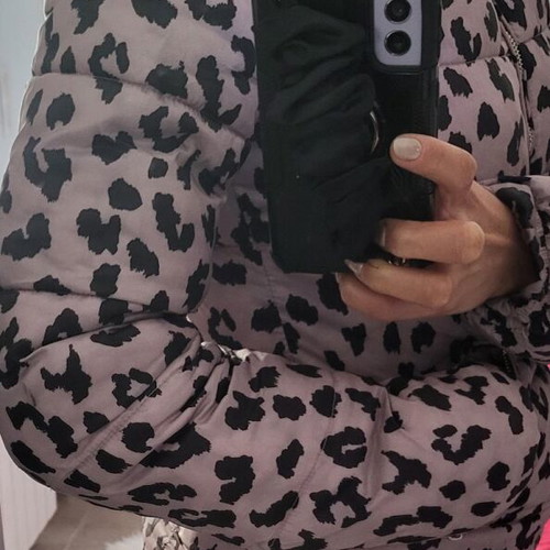 Bershka Lilac Leopard Jacket used, size XS with small tear