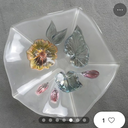 Vintage Mikasa Crystal floral centerpiece bowl