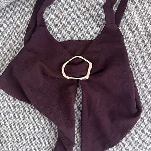 Brown set size M with gold charm new