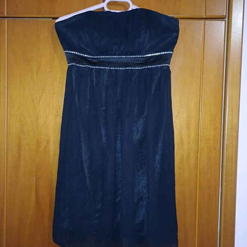 Strapless dress black with rhinestones size Medium like new