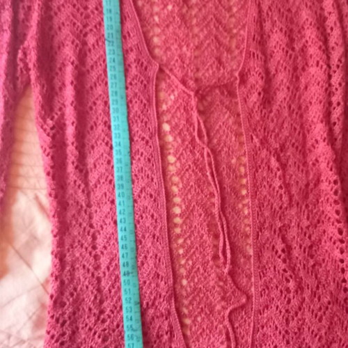 Knitted lace cardigan, orange, size S