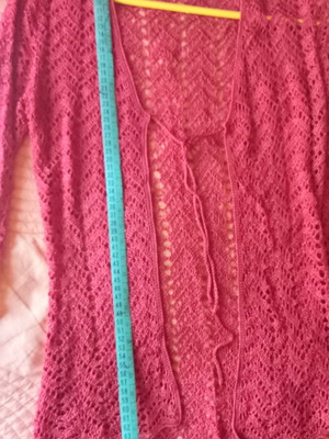 Knitted lace cardigan, orange, size S