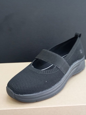 Jana ballerina shoes with low platform, black