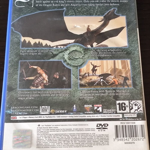 Eragon PlayStation 2 game used, action adventure