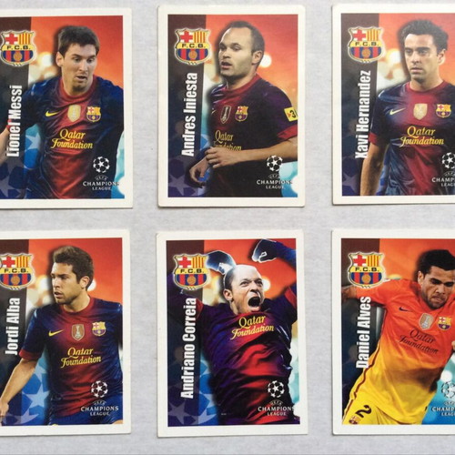 Uefa Champions League Barcelona cards used, pack of 6