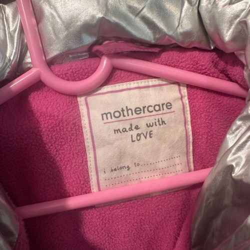 Mothercare silver jacket for girl used, ages 5-6