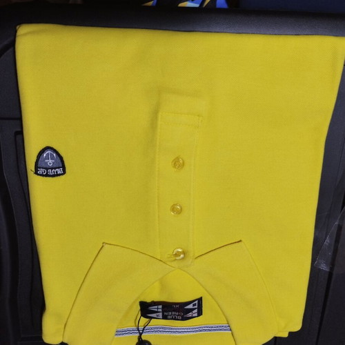 Blue Green men's polo shirt XL new, yellow, 100% cotton