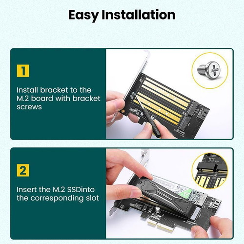Ugreen PCIe 3.0 x4 expansion card adapter for SSD M.2 M-Key and B-Key new