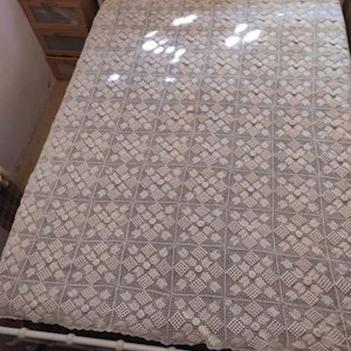 Handmade crocheted blanket used