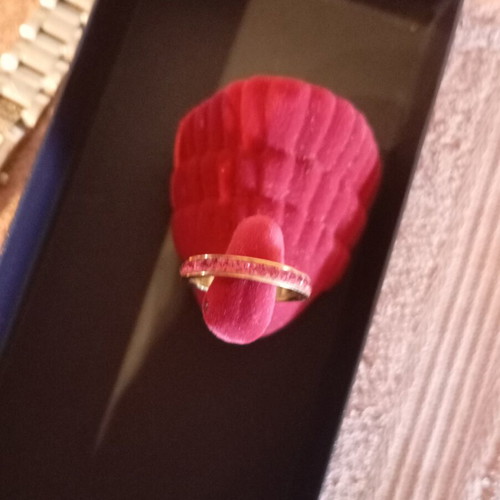 Silver ring gold plated, new, size 59, with stamps inside