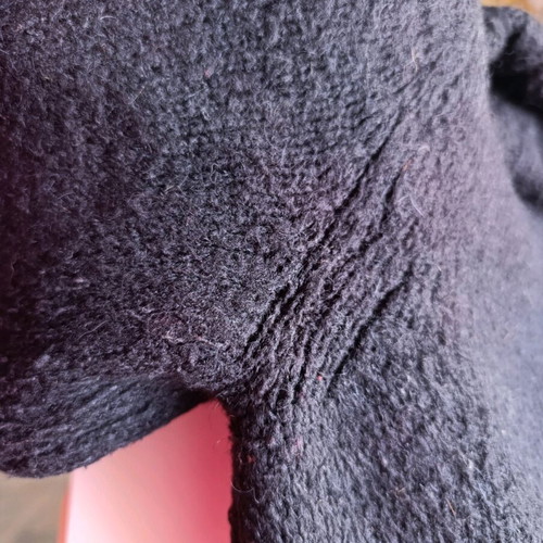 Black Mohair knitted turtleneck sweater used, size M