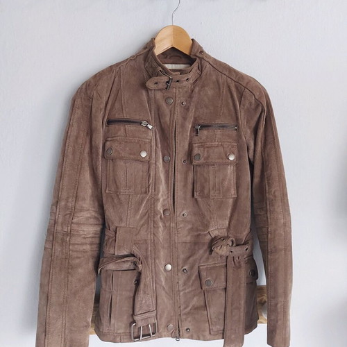 Zara leather jacket used, suede, size XS