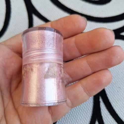 Pink powder eyeshadow used