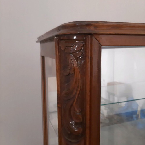 Antique crystal cabinet used, 1920-1930 period, dimensions 110x44x157 cm