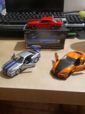 Σετ 3 αυτοκίνητα Fast & Furious: Nissan Skyline GT-R R34, Toyota GR Supra, Chevrolet Chevelle SS 396