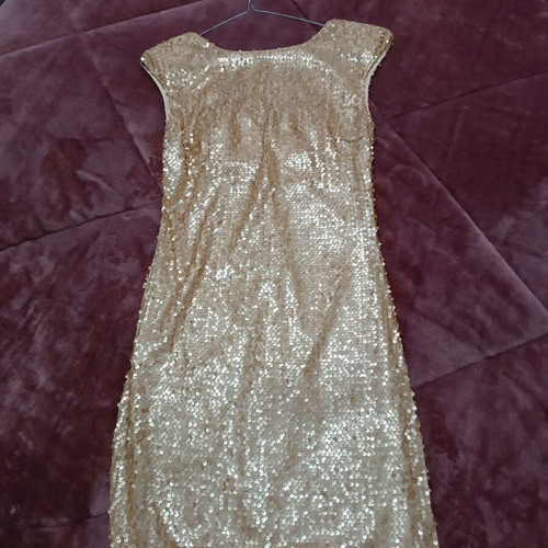 Attrattivo mini dress new, full bead pink/gold size M