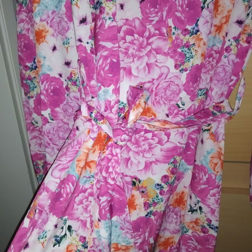 Mini printed dress with belt pink like new