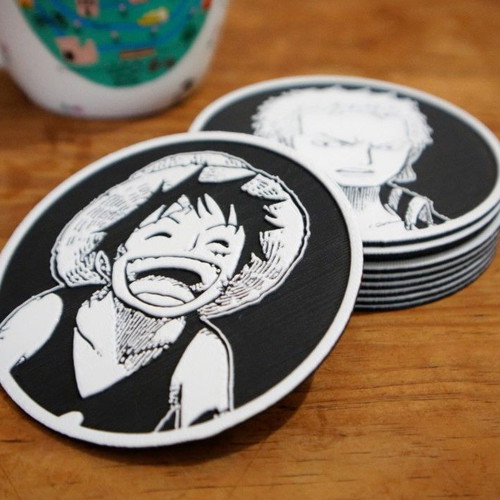 One Piece Mugiwara coasters set of 10 new, 3D printed with durable PLA+