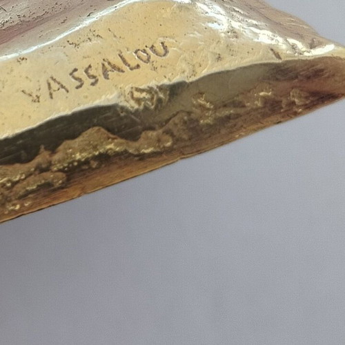 Bronze relief micro sculpture by Vassalou used