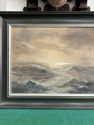 Oil Painting by Leon Kalogeropoulos used, on canvas mounted on plywood