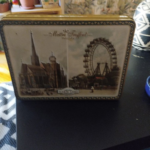 Vintage metal praline box