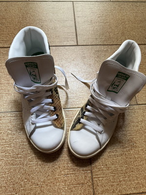 Adidas Stan Smith snake skin mid sneakers used size 39.5