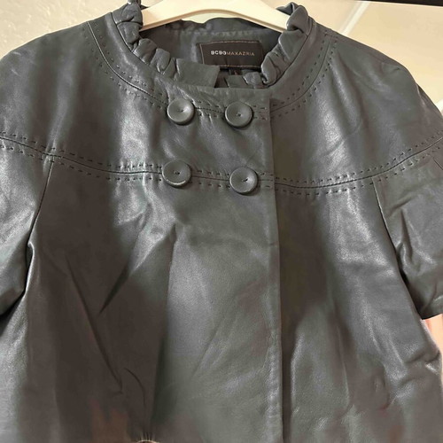 Leather bolero and vest with embroidery like new, set of two