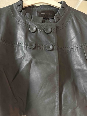 Leather bolero and vest with embroidery like new, set of two