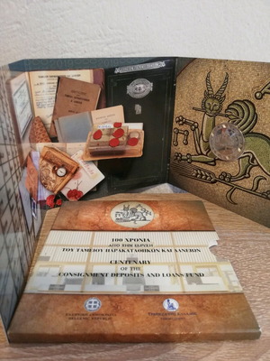 Triptych 5 euro 2019 like new, 100 years Consignment Deposits Fund