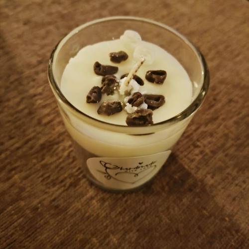 Vanilla scented candle in glass cup new