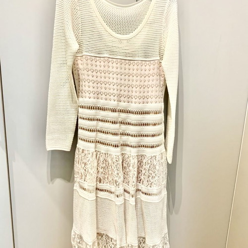 Mid Length White Dress Large Like New with Lining
