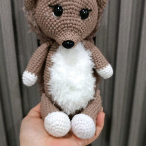 Handmade crocheted hedgehog custom made