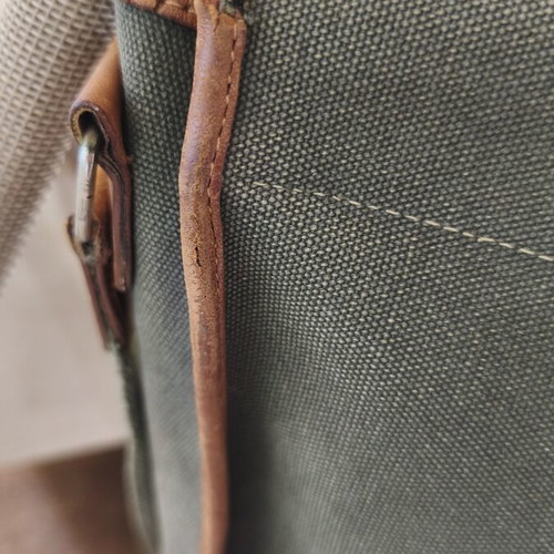 Burberry vintage crossbody bag used, khaki canvas and leather
