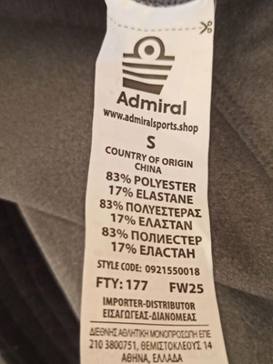 Admiral women's thin gym leggings like new, gray, size S
