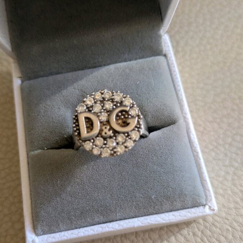 Silver ring D&C used, stainless steel size 55
