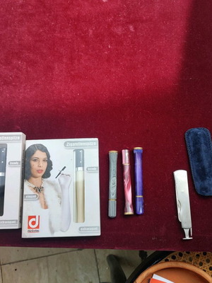 Cigarette pipes and equipment new, two for women and three cleaning tools