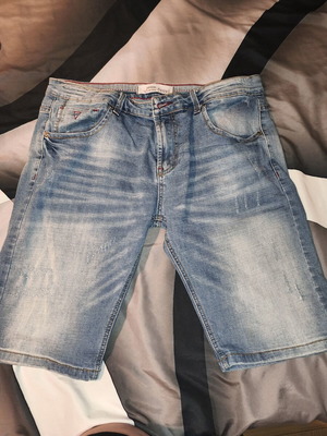 Men's denim bermuda shorts used, size L, blue