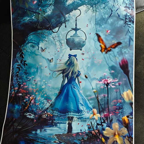 Canvas print Alice in Wonderland 30x40 like new