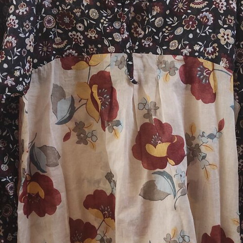 Kookai multicolor blouse relaxed fit with puff sleeve and bow, like new