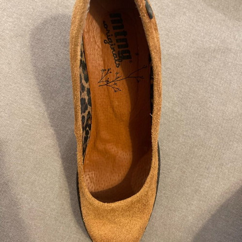 MTNG suede pumps used, size 39, yellow with rubber sole