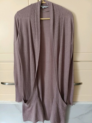 Women's cardigan like new size M, mauve/apple green