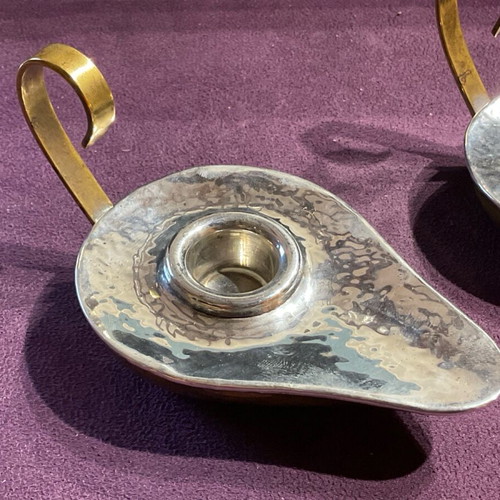 Ilias Lalaounis candlesticks silver 925 and copper used